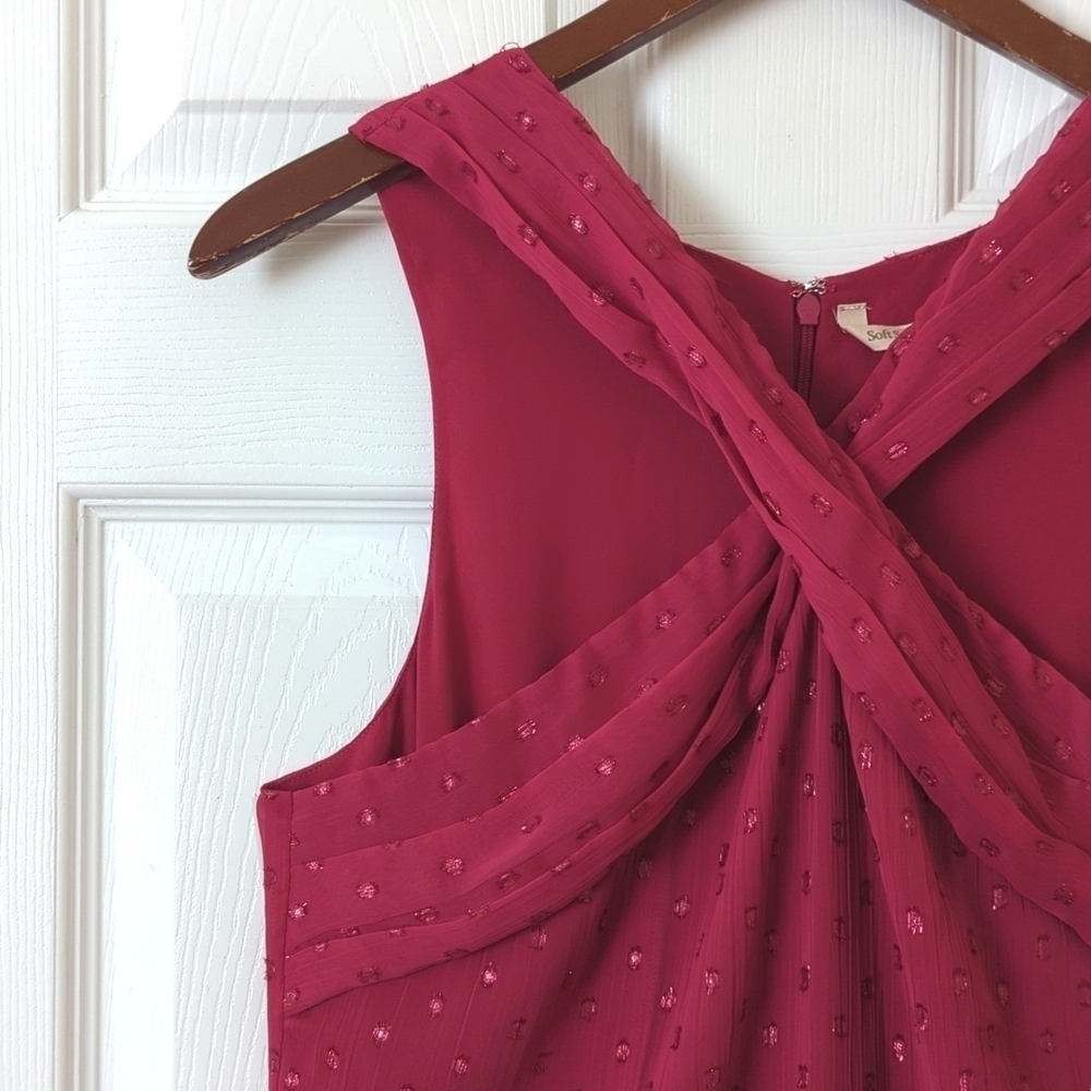 Soft Surroundings Sanna Sparkling Sleeveless Halter Neck Maxi Dress Sangria 10 - Picture 4 of 15